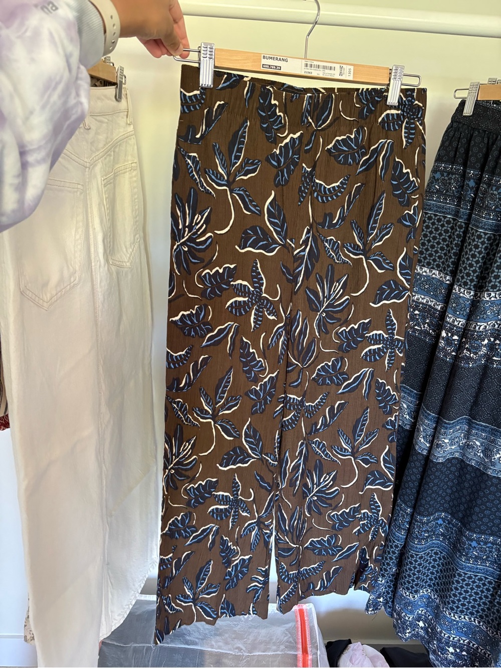 Brown Botanical Print Pant